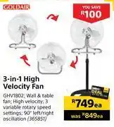 Builders Warehouse Goldair 3 in 1 high velocity fan-each offer