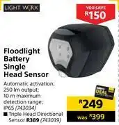 Builders Warehouse Lightworx floodlight battery single head sensor offer