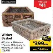 Builders Warehouse Home & kitchen wicket basket-485mm x 380mm x 175mm each offer