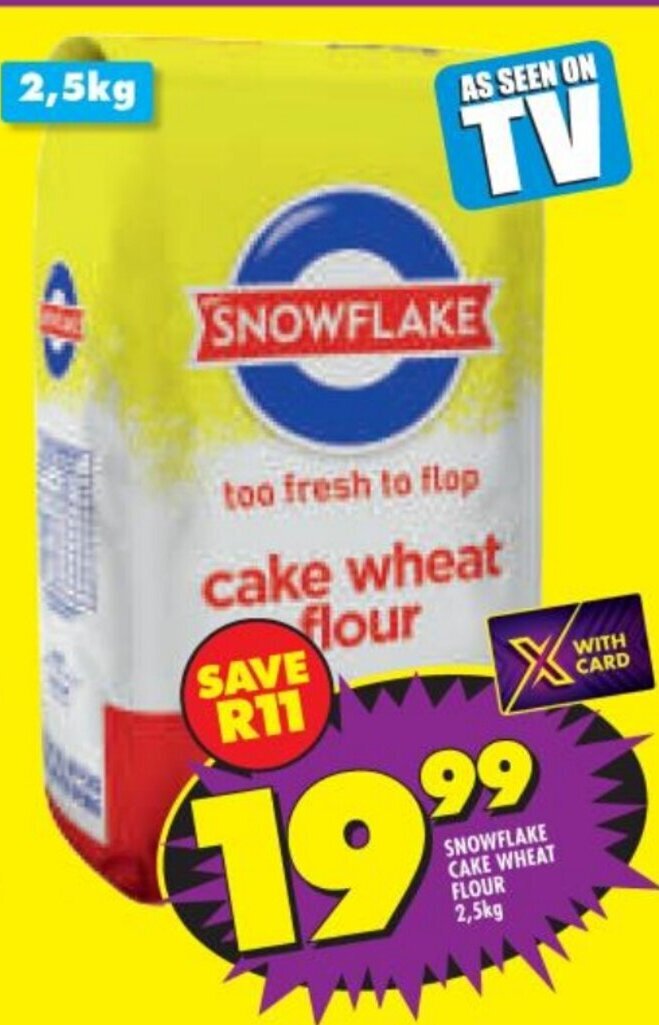 Snowflake Cake Wheat Flour 2.5kg offer at Shoprite
