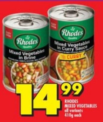 Shoprite Rhodes Mixed Vegetables all variants 410g each offer