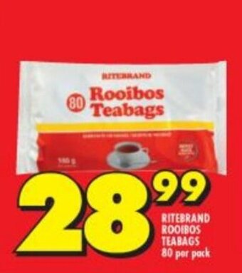 Shoprite Ritebrand Rooibos Teabags 80 per pack offer