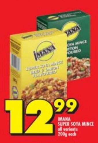 Shoprite Imana Super Soya Mince all variants 200g offer