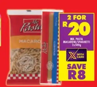 Shoprite Mr. Pasta Macaroni /Spaghetti 2x500g offer