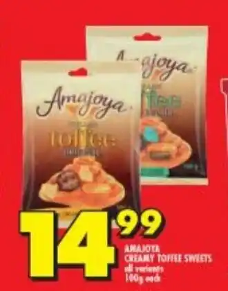 Shoprite Amajoya Creamy Toffee Sweets all variants offer