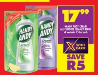 Shoprite Handy Andy Cream All Purpose Cleaner Refill all variants 750ml each offer