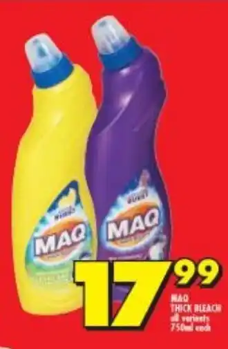 Shoprite MAQ Thick Bleach all variants 750ml offer