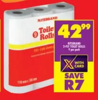 Shoprite Ritebrand 2-Ply Rolls 9 per pack offer