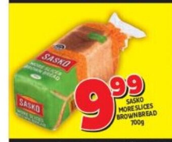 Usave Sasko More Slices Brown Bread 700g offer