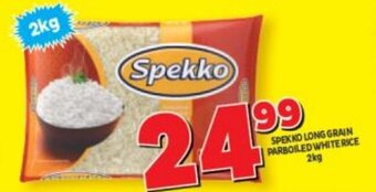 Usave Spekko Long Grain Parboiled White Rice 2kg offer