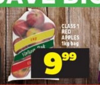 Usave Class 1 Red Apples 1kg Bag offer
