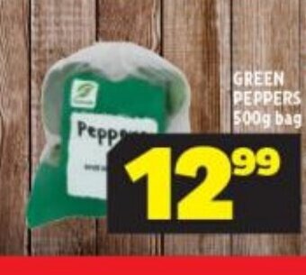 Usave Green Peppers 500g bag offer