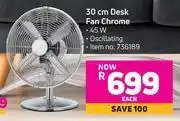 Game Logik 30cm desk fan chrome-each offer
