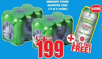 Boxer Liquors Smirnoff Storm Assorted Cans 2x(6x440ml) offer