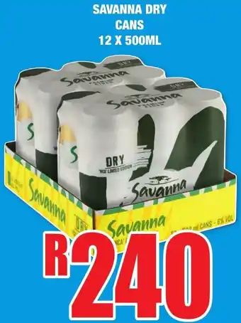 Boxer Liquors Savanna Dry Cans 12x500ml offer