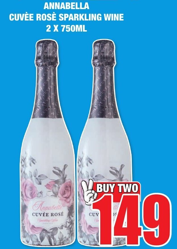 Annabella Cuvèe Rosè Sparkling Wine 2x750ml offer at Boxer Liquors