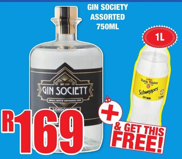 Gin Society Assorted 750ml offer at Boxer Liquors