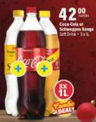 Liquor City Coca-Cola or Schweppes Range Softdrinks 3x1L offer