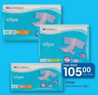Clicks Clicks Incontinence Slips offer