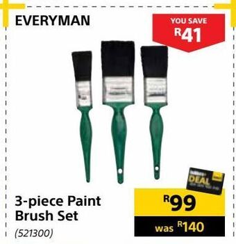 Builders Warehouse 3-piece paint brush set offer