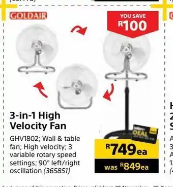 Builders Warehouse 3-in-1 high velocity fan offer