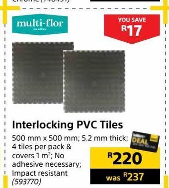 Builders Warehouse Interlocking pvc tiles offer