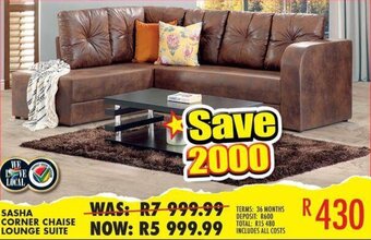 Sasha Corner Chaise Lounge Suite