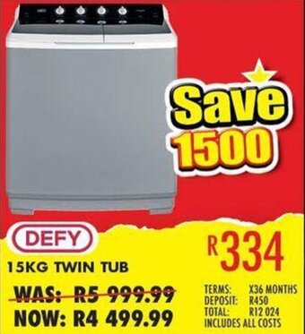 Lewis Defy 15kg Twin Tub offer