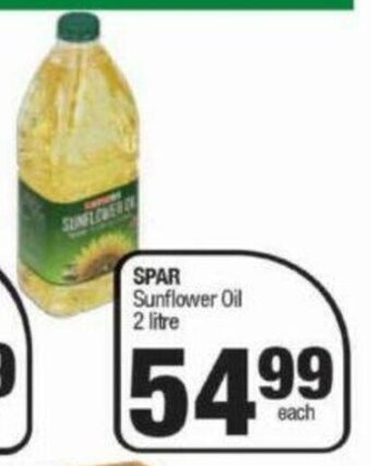 Spar SPAR Sunflower Oil 2 Litre offer