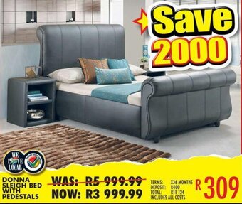 Lewis Donna Sleigh Bed with Pedestals offer