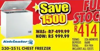 Lewis Kelvinator 330-251L Chest Freezer offer