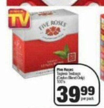 Five Roses Tagless Teabags 100's