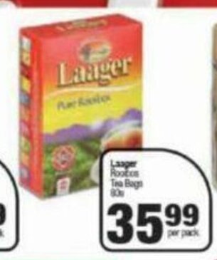 Spar Laager Rooibos Tea Bags 80s offer