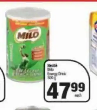 Spar Nestle Milo Energy Drink 500g offer