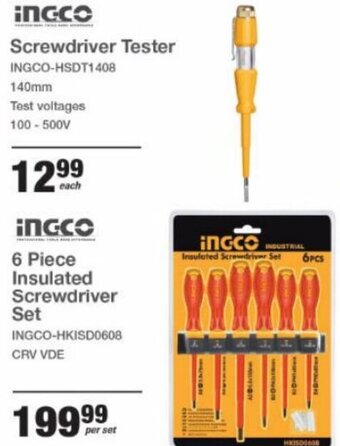 Mica Ingco Screwdriver Tester 140mm offer