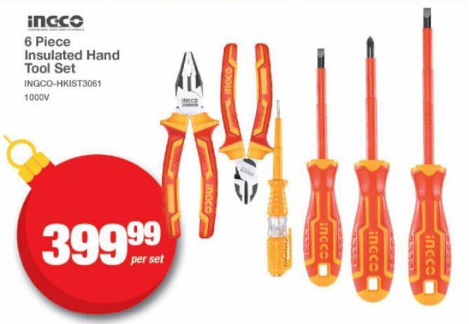 Ingco 6 Piece Insulated Hand Tool Set offer at Mica