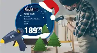 Rapid Glue Gun 200W 12 Glue Sticks