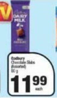Spar Cadbury Chocolate Slabs 80g offer