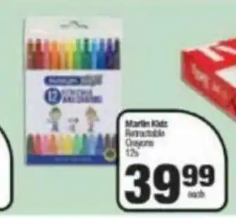 Spar Martin Kids Retractable Crayons 12s offer