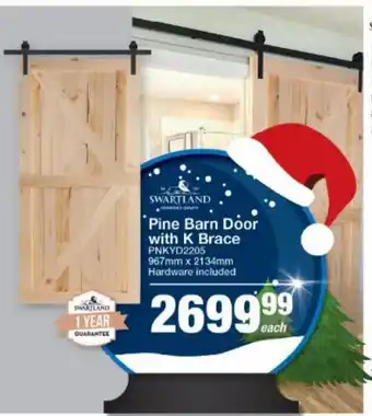 Mica Pine Barn Door with K Brace 967mm x 2134mm offer