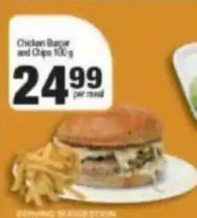 Spar Chicken Burger and Chips 100g offer