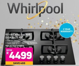 Game Whirlpool 60cm Ceran Gas Hob offer