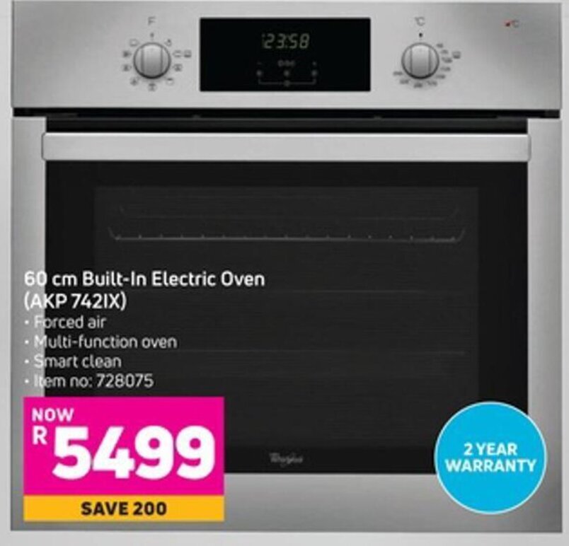 Whirlpool 60cm BuiltIn Electric Oven offer at Game