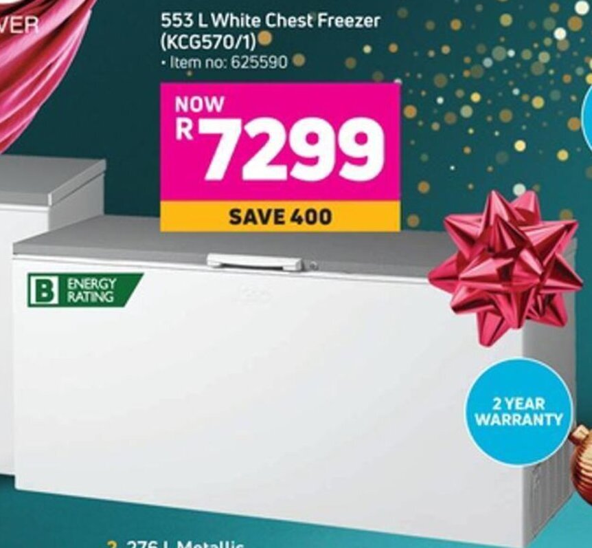 KIC White Chest Freezer 553L offer at Game