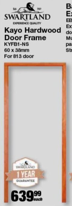 Swartland Kayo Hardwood Door Frame 60 x 38mm