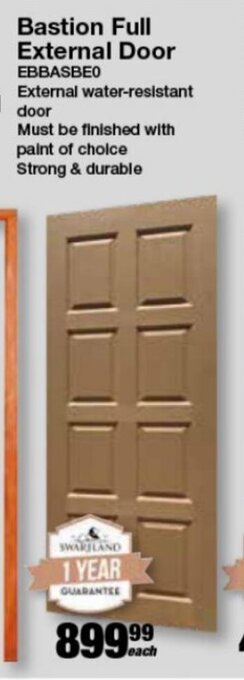 Mica Swartland Bastion Full External Door offer