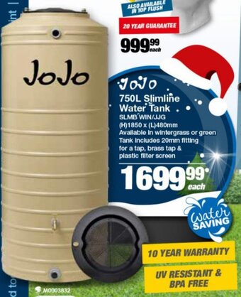 Jojo 750L Slimline Water Tank