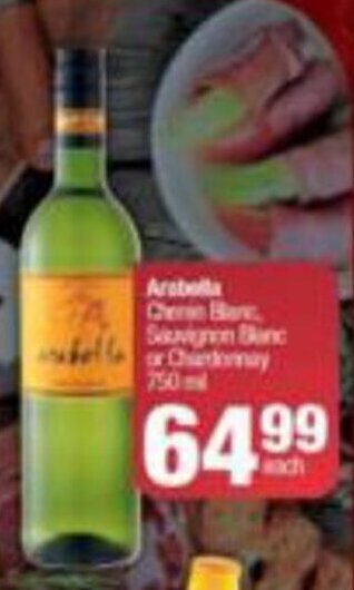 Spar Arabella Chenin blanc, Sauvignon Blanc or Chardonnay 750ml offer