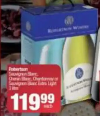 Spar Robertson Sauvignon Blanc, Chenin Blanc, Chardonnay or Sauvignon Blanc Extra Light 3 litre offer