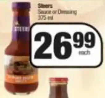 Spar Steers Sauce or Dressing 375ml offer